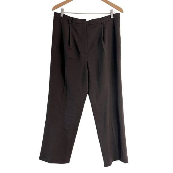 Jones New York Brown Wool Dress Pants Size 16 Business Career Professional Work - Picture 1 of 7